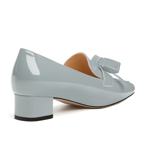 Image of Womens Loafer with Heel, Comfortable Chunky Heels for Women, Loafers Shoes with Bowknot Womens Bunion Dress Shoes