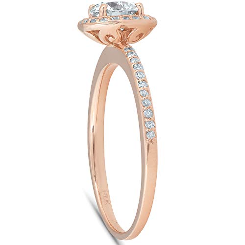 Pompeii 1 1/4ct Cushion Halo Rose Gold Lab Grown Diamond Engagement Ring 14K (G/H,SI)2