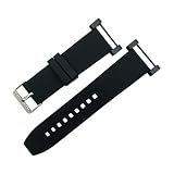 CARZE Cinghia di gomma da orologio da 24 mm cinghia di gomma applicabile for la fascia di guardia e un adattatore e un cacciavite di cacciatore di core Suunto Guarda gli accessori(Black)