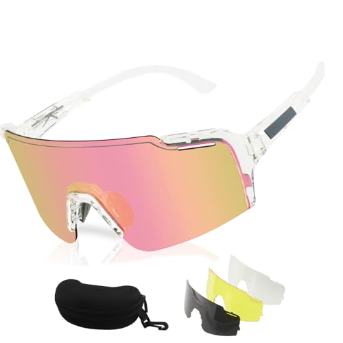 Lunettes de cyclisme polarisées 4 lentilles interchangeables protection sport UV400