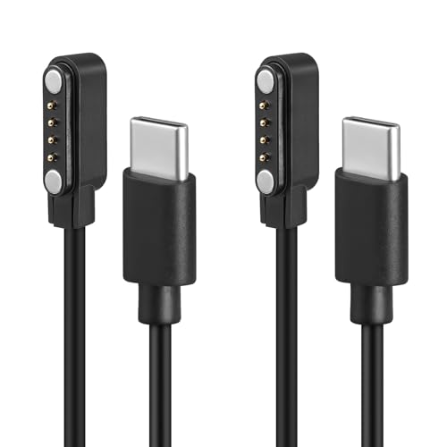 REEYEAR 2 Pack USB C Magnetic Charger Cables fits for PLAUD Note Pro& Note AI Voice Recorder 2 FT Charging Cord Replacement Easy Access Power Charger Even with the Case Ideal Back Up Accessories