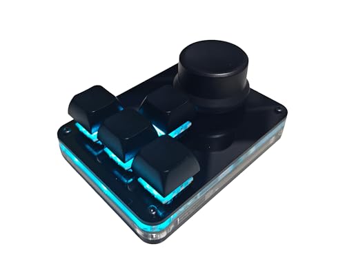 USB ミニキーボード 片手 メカニカルキーボード 4キー+1ノブ カスタムプログラマブル RGB 赤軸 静音設定 Windows/Mac対応 ゲーミング 左手デバイス 動画写真編集