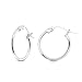 Sterling Silver Tiny Small 15mm High Polished Round Thin Lightweight Unisex Click-Top Hoop Earrings