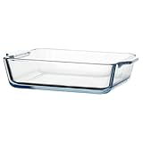 ELAYARD Bandeja de Horno Ovalada de Vidrio Transparente Resistente al Calor para Microondas y Horno con Doble Asa Molde para Tartas y Cocción Cocina Doméstica