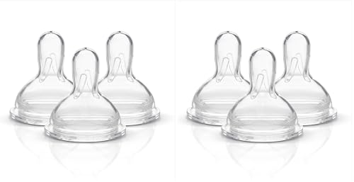Image of Medela Slow Flow Spare Nipples with Wide Base, Compatible with Medela Storage Bottles, Made Without BPA, 3 Count (Pack of 2)