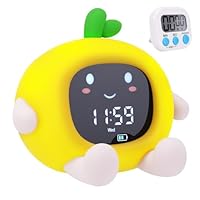 Kinder Wecker Schlaftrainer Digital Lichtwecker Digitaler Kinderwecker Alarm Clock Kids Jungen Mädchen Kind Silikon Nachtlicht Mit 8 Farben Licht + Timer, Led-anzeige Tag Und Nacht, Snooze-Funktion