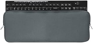 kwmobile Neoprene Pouch Compatible with Logitech MK270 Wireless - Keyboard Protector Dust Cover with Zipper - Grey