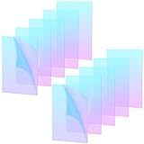 Colored Translucent Acrylic Sheets 1/8'' Thick Acrylic Iridescent Radiant AB Sheet for Laser Cutting Colorful Acrylic Panel Art Craft Painting DIY Decorations (10 Pcs, 12 x 8 Inch)