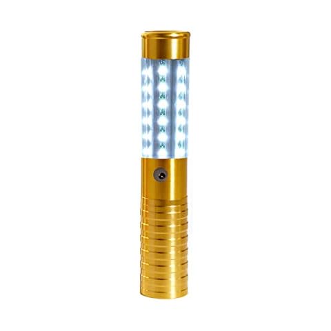 ACMHNC Rechargeble LED Strobe Baton Champagne Wine Bottle Flashing Stick Light 1800mAh Battery, Bottle Flash Baton for KTV Bar Club Birthday Weddings Parties Decor, White Light (Gold) Cover