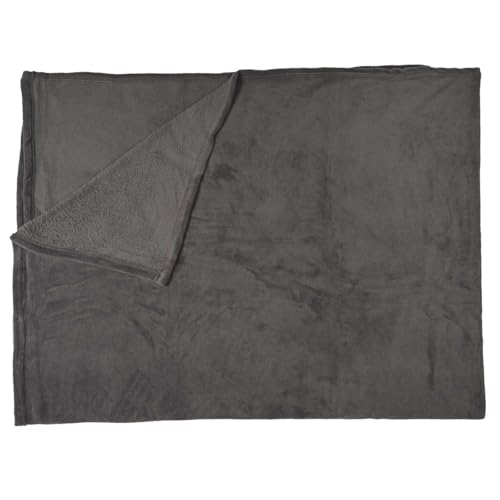 Home Deco Factory, TX0104, Plaid en Microfibre Doux et élégant, idéal pour Le canapé ou Le lit, Facile à Entretenir, Parfait pour Le cocooning, 150x200 cm, Gris Foncé