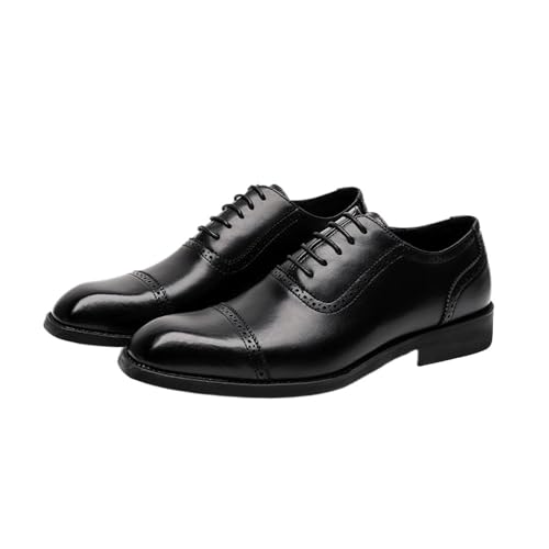 Men's Round Toe Patent Leather Dress Shoes Spring Casual Business Comfortable Classic Office Wedding Work Footwear