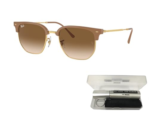 Ray-Ban RB4416 Sunglasses Bundle: RB 4416 NEW CLUBMASTER 672151 New Clubmaster Beige On Arista and Eyewear Cleaning Kit2