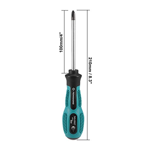 Image of uxcell #2 Phillips Screwdriver 4 Inch Round Shaft Non Slip Comfortable Handle