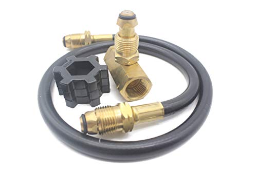 Limited Stock Unifit Propane Brass Tee with 30 inch Hose Assembly with P.O.L. Male Ends (Propane LP 2 Tanks Hook Up Kit) Limited Stock Unifit Propane Brass Tee with 30 inch Hose Assembly with P.O.L. Male Ends (Propane LP 2 Tanks Hook Up Kit)