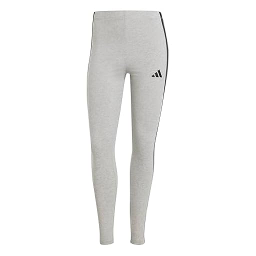 Adidas Mujer Essentials 3-Stripes Cotton Leggings, Medium Grey Heather/Black, L | Ya disponible en tu tienda friki favorita! En mundofriki.es!