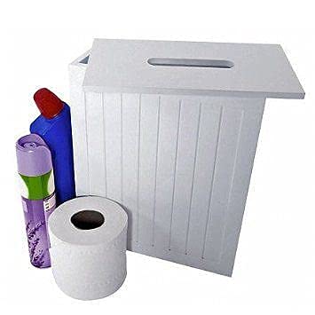 NIGMA Shaker Slimline Bathroom Storage Unit, Grey/White Wooden Multi-Purpose (White)