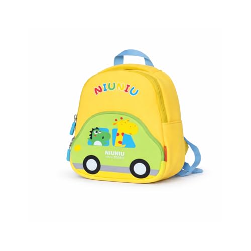 Image of WISHKEY Kids Bag for Boys & Girls 2-5 Years Picnic Bags For Girls Water Resistant lightweight Small Size with Safety Leash, Chest Buckle & Adjustable Straps Yellow