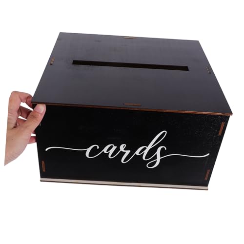 Caja de madera para almacenamiento de tarjetas sobres y dinero de boda 5