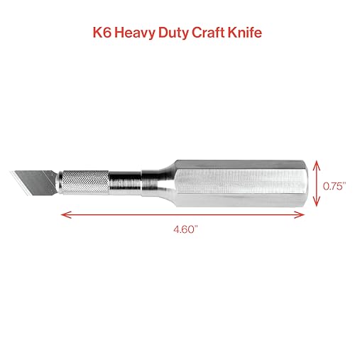 Excel Blades K6 Heavy-Duty Precision Knife – Hexagonal Metal Handle with Angled #19 Blade – Easy-Change Craft Knife for Cutting Thick Materials, Paper, Plastic and Wood - Made In USA thumbnail 3