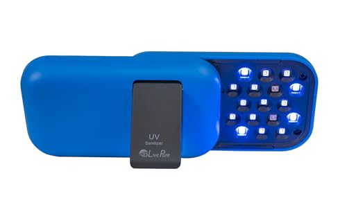 LivePure Handheld UV Light Sanitizer. Portable UV Light for Disinfecting Room, Kitchen, Car, Bathroom, Household Surfaces Cobalt Blue