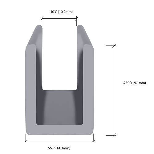 Crl White Frameless Shower Door Aluminum Deep U-Channel For 3/8" Thick Glass - 95 In Long #TOP2