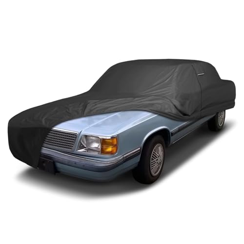 Image of iCarCover Premium Custom Car Cover for 1981-1989 Plymouth Reliant 2-Door, 4-Door Heavy Duty Waterproof All Weather UV Sun Protector Custom Fit Full Exterior Indoor Outdoor Protection Car Cover (Black)