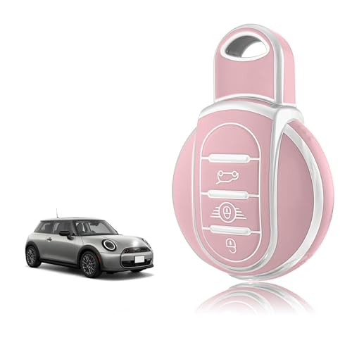 TOOMUME Coque Clé TPU, Etui Clé Étui Clé Adapté pour BMW Mini Cooper One/S/D/SD/SE Clubman Countryman Cabrio F54 F55 F56 F57 F60 R55 R56 R57, Couvre Clef...