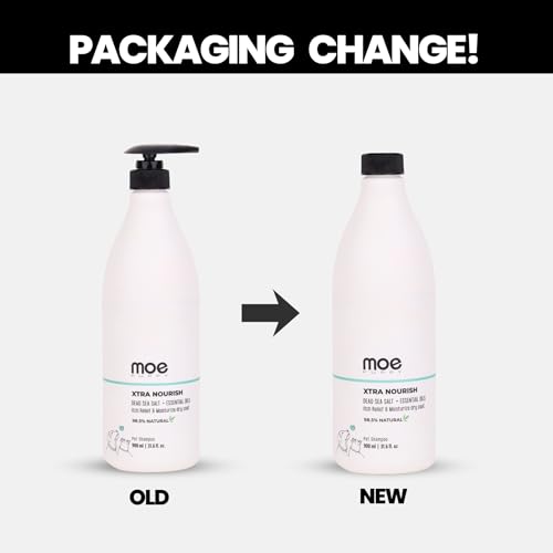 Image of Moe Puppy Xtra Nourish: Herbal Dog Shampoo for Itchy Skin, Allergies, and Dry Coat | Anti-Fungal, Antibacterial, pH Balanced for Dogs & Cats (900 ML)