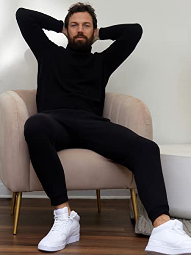 State Cashmere Men's Essential Turtleneck Sweater 100% Pure Cashmere Classic Long Sleeve Pullover2