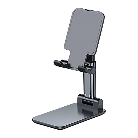 Foldable Tablet Stand Phone Stand Holder Liftable Adjustable Angle Universal Stand Dock Fit for Phones and Tablets Up To 12.9 Inches (Black) Cover