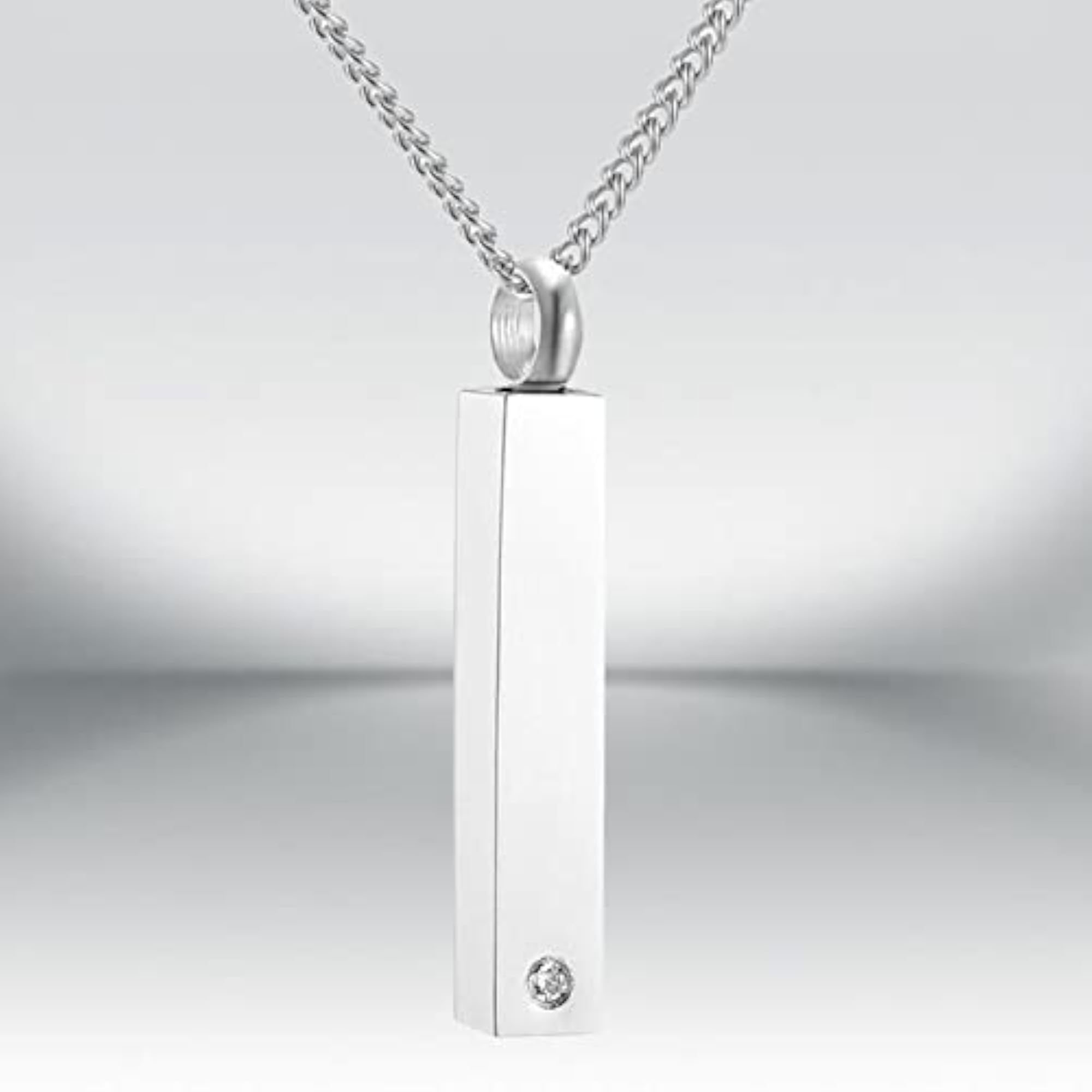 Cremation Urn Necklace with Inlaid Rhinestone Container