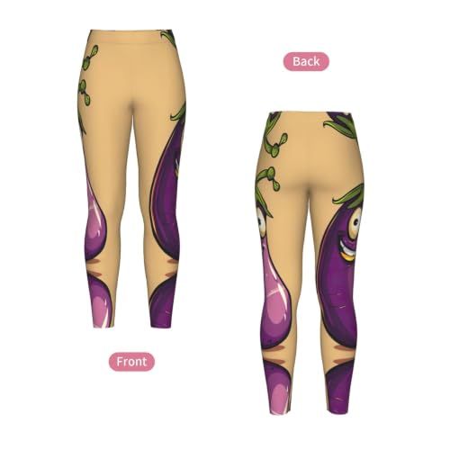 Leggings de mujer con estampado de berenjena para gimnasio 4