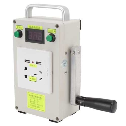 Generador de manivela portátil de 20 W, estación de alimentación USB para camping, emergencia, teléfonos, portátiles, luces de viaje