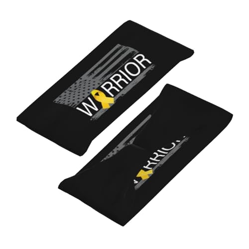 Childhood Cancer Warrior Awareness Ribbon Us Flag Adjustable Sports Headband Moisture-Wicking Sweatband for Running & Workout4