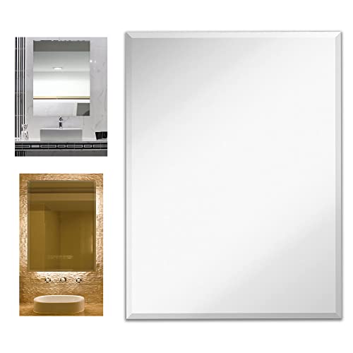 Hamilton Hills 30' x 40' Modern Frameless Polished Glass Rectangular Mirror | Large Simple 1'...