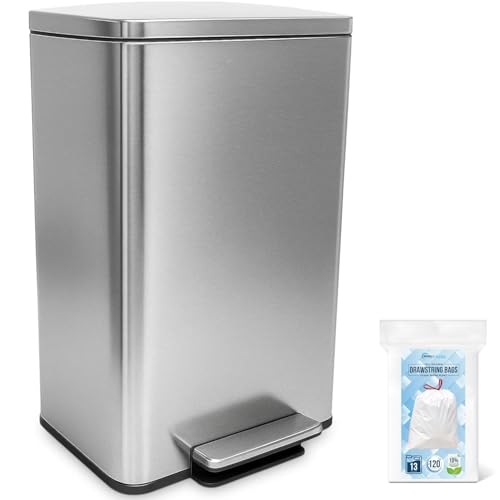 Caneca de basura rectangular con pedal y filtro 50 litros