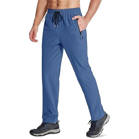 MAGCOMSEN Quick Dry Running Pants Men Blue Gray 36 Cover