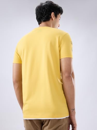 Image of Spykar Men's Slim Fit Round Neck Half Sleeve Solid Casual T-Shirt