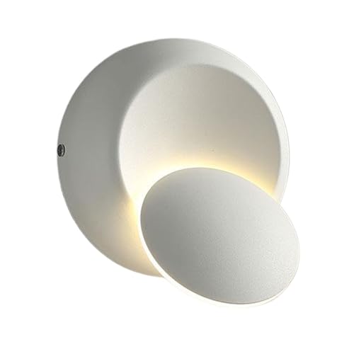 mophrati Elegante applique a batteria a LED pressofuso da parete per camera da letto. Due applique parete batteria contemporanee in bianco e, colori coordinati, Bianco, Luce calda 5W