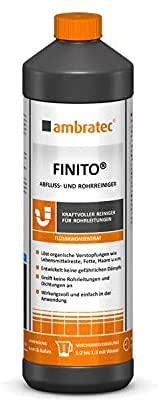 Ambratec Finito Abflussreiniger Rohrreiniger - löst Verstopfungen Lebensmittelreste Fette Haare - keine gefährlichen Dämpfe - greift Rohrleitungen Dichtungen nicht an