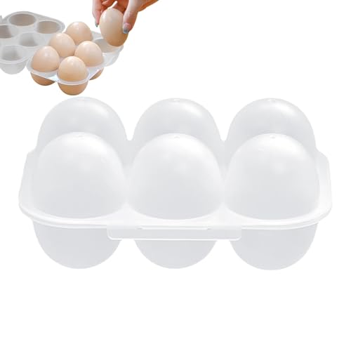 Contenedor de huevos - Contenedor de almacenamiento para 6 huevos | Portahuevos transparente con tapa, cesta de huevos para refrigerador, caja de huevos transparente, caja de almacenamiento antipolvo