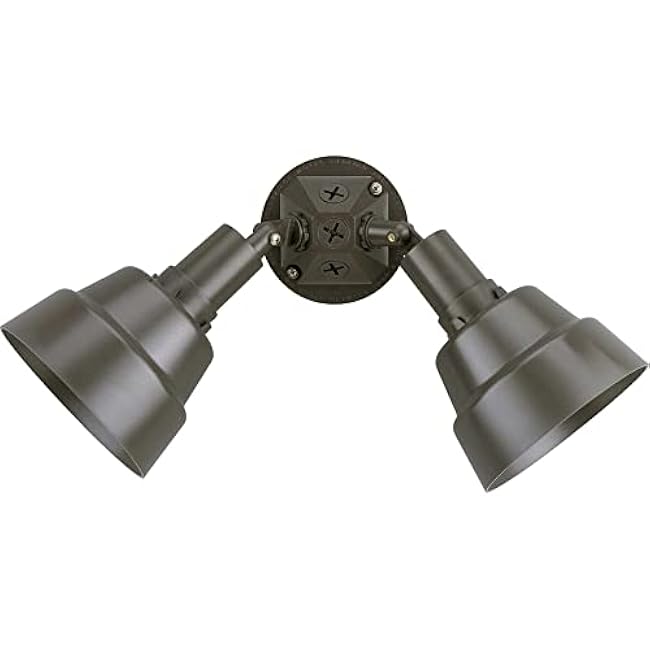 Progress Lighting 2-Light Adjustable Swivel Par Lampholder Outdoor Wall Light, Outdoor, P5212-20, Antique Bronze
