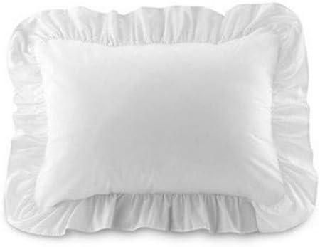 Fresh Ideas Ruffled Pillow Sham 2 Pack, King, White