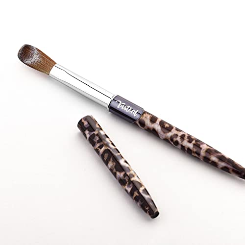 Yasterd Acrylic Nail Brush 100% Kolinsky Nail Brushes For Acrylic Application Size 14 Crimped Oval Acrylic Brushes For Nails Art Tortoise Shell Metal Handle Acrylic Powder Brush Professional Manicure Tool #TOP5