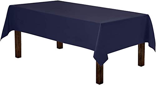 Gee Di Moda Rectangle Tablecloth - 60 x 84 Inch Navy Blue Table Cloth for 5 Foot Rectangle Tables - Heavy Duty Washable Fabric - for Holiday Party, Dinner, Weddings, Baby Shower & Events