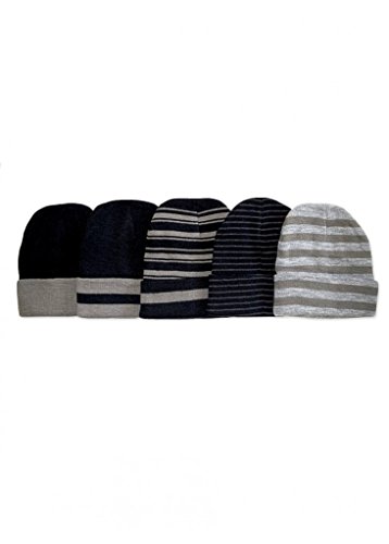 2ND DATE Men s Winter Beanie Knit Hat-Stripe Pack of 6
