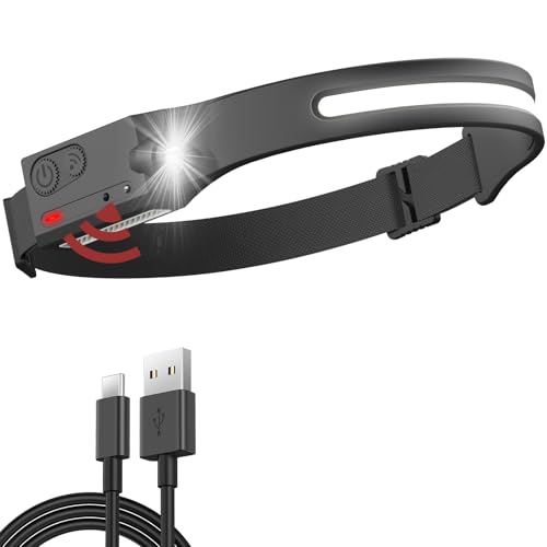 Vokida Rechargeable Headlamp Powerful 230° LED Head Torch Waterproof USB Headlamps 5 Modes Halolight for Running, Camping, Reading, Cycling, Fishing, Hiking, Jogging, Walking