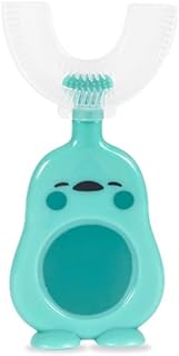 Chinmay Kids Training U Shaped Toothbrush For 360 Degree Mouth-Cleaning For Kids | Soft Silicone Brush Head With Cover | Easy Oral Teeth Cleaning Hygiene Care For Baby Infant Toddler | Blue-picture-19