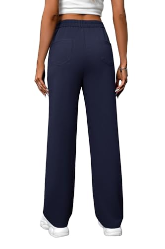 AIFARLD Straight Leg Pants for Women Flexipants High Waisted Button Stretchy Trousers Multiple Pockets Business Work Casual4