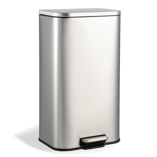 Caneca de basura rectangular acero inoxidable 30L